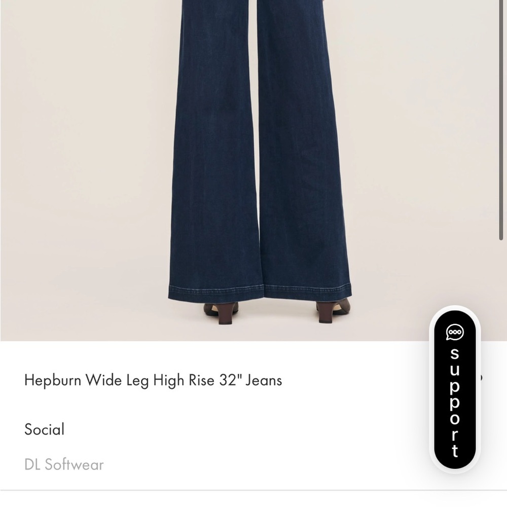 dl1961 hepburn.jeans wide leg high rise vintage 33" blue tide NWT size 30 - Picture 3 of 14